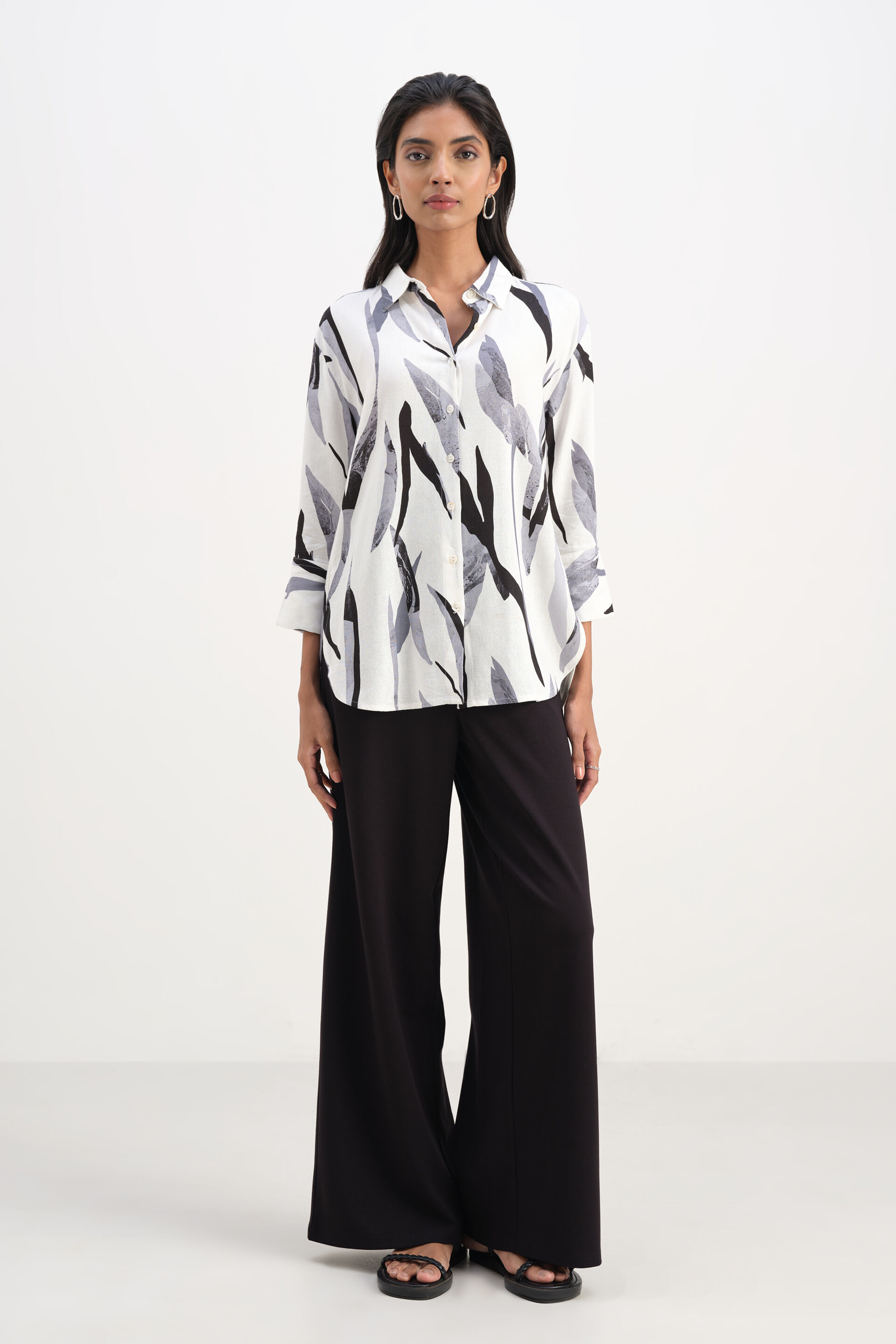 Monochrome Muse Linen Shirt, White, image 1